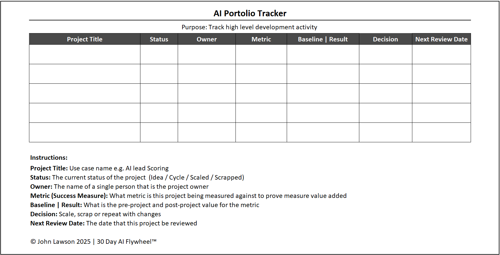 AI Portfolio Tracker Template Preview