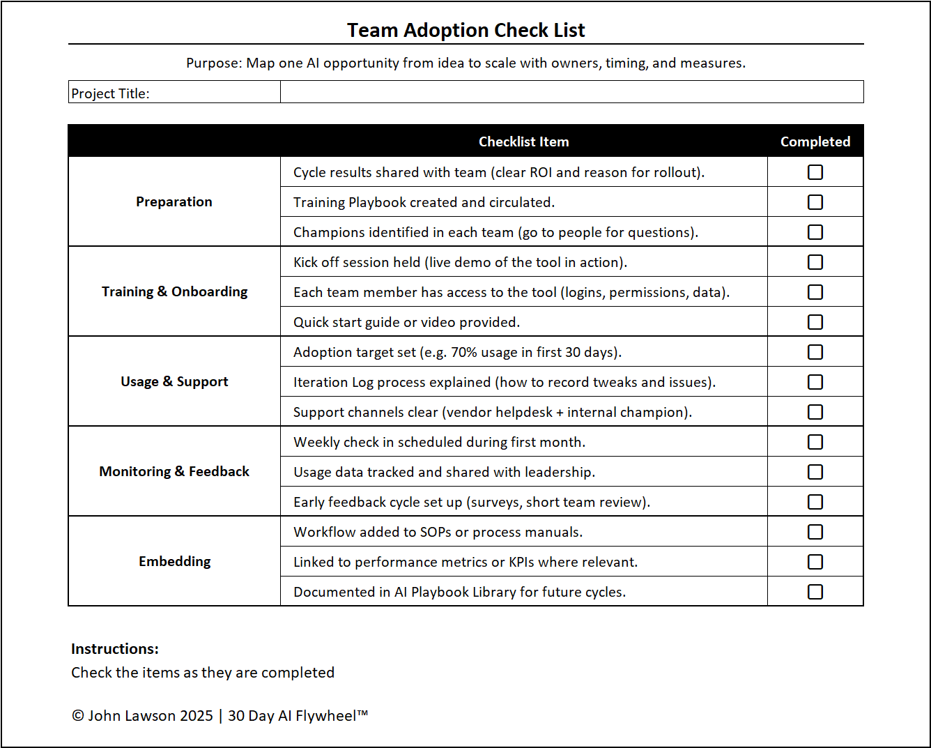 Team Adoption Checklist cover image (placeholder)
